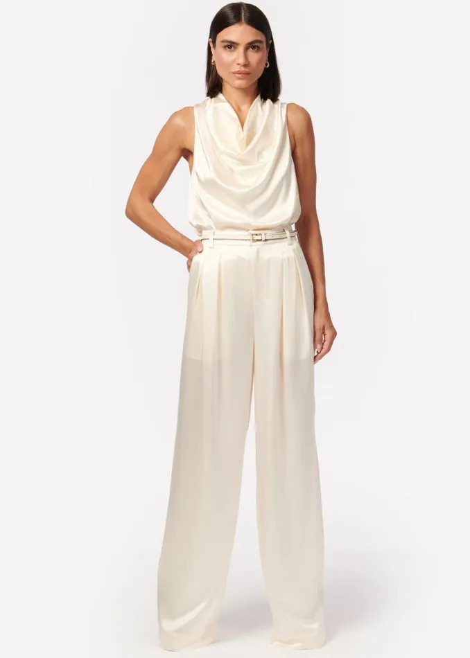 CAMI NYC Bottoms Women Davina Wide Leg Pant Macadamia