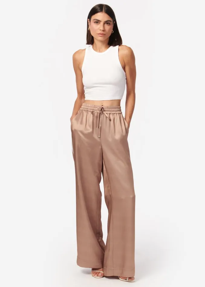 CAMI NYC Bottoms Women Reggie Wide Leg Pant Latte