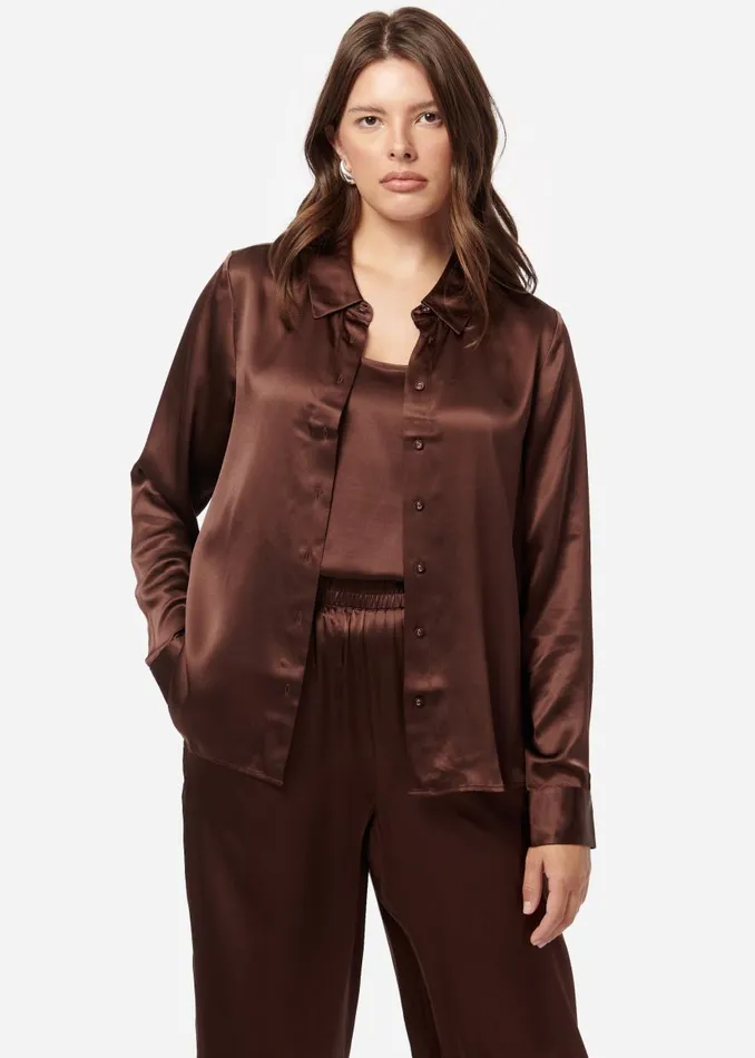 CAMI NYC Tops and Sweaters Women Crosby Blouse Chocolate