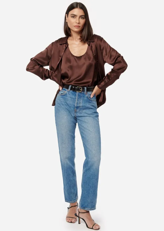 CAMI NYC Tops and Sweaters Women Crosby Blouse Chocolate