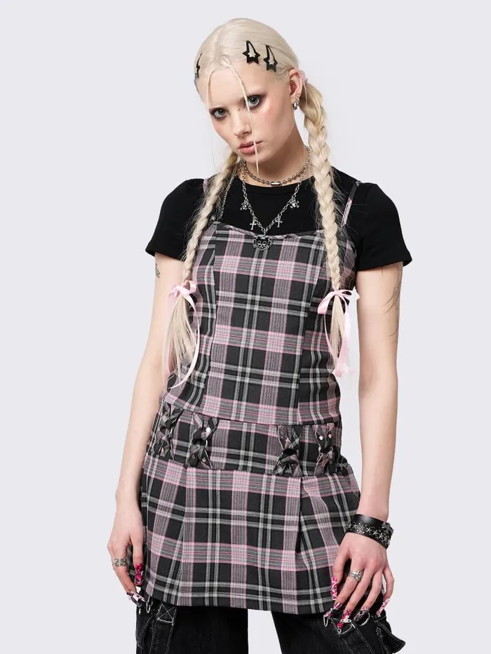 Camila Straps Plaid Mini Dress Women Minga London Dresses