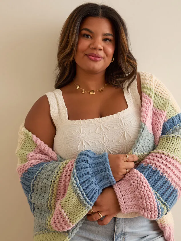 Camille Striped Chunky Knit Cardigan Multicolor Women Altar039d State Sweaters Cardigans Camille Striped Chunky Knit Cardigan Multicolor Women Altar039d State Sweaters Cardigans