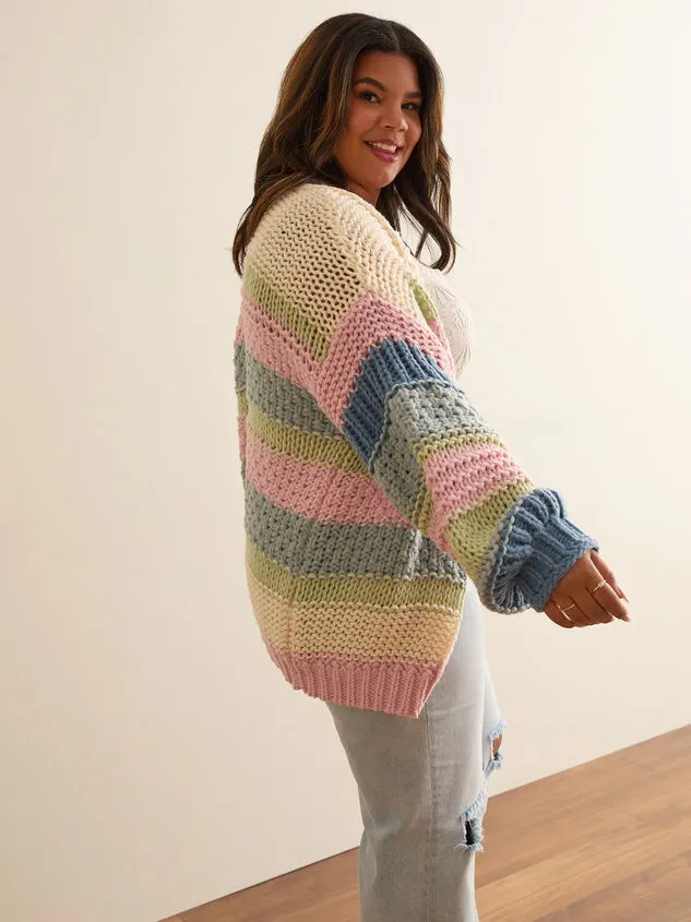 Camille Striped Chunky Knit Cardigan Multicolor Women Altar039d State Sweaters Cardigans Camille Striped Chunky Knit Cardigan Multicolor Women Altar039d State Sweaters Cardigans