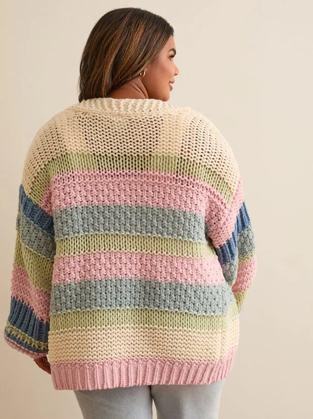 Camille Striped Chunky Knit Cardigan Multicolor Women Altar039d State Sweaters Cardigans Camille Striped Chunky Knit Cardigan Multicolor Women Altar039d State Sweaters Cardigans