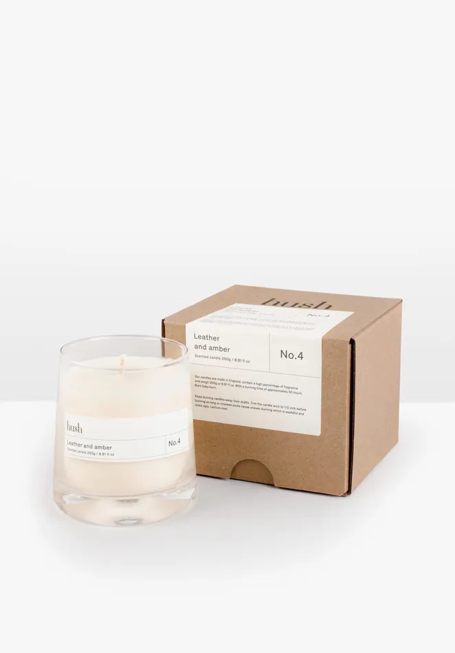 Candles Women Hush Hush Candle 8211 Leather and Amber 8211 250g