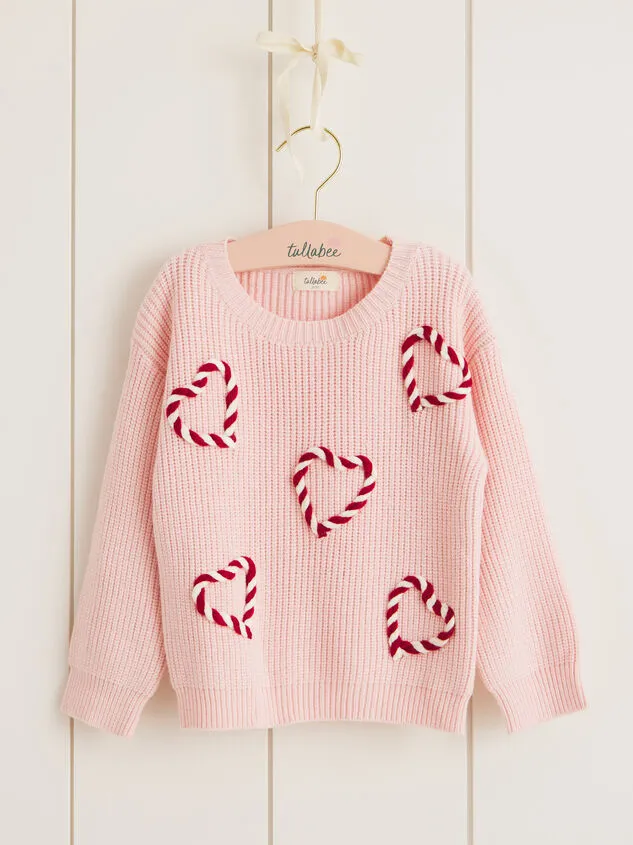 Candy Cane Heart Sweater Pink Girl Altar039d State Tops