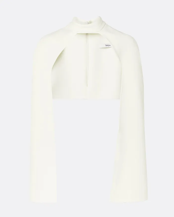 Capes and Harnesses Safiyaa Women Agnes Ivory Harness With Azrael Dress Ivory