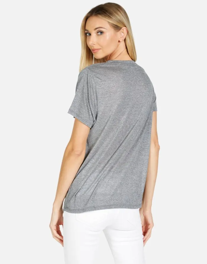 Capri Kiss Face Heather Grey Women Lauren Moshi Short Sleeve