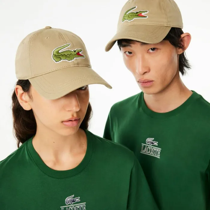 Caps and Hats MenWomen Lacoste Unisex Adjustable Organic Cotton Twill Cap Beige Cb8