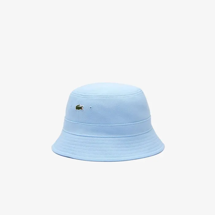 Caps and Hats MenWomen Lacoste Unisex Organic Cotton Bucket Hat Pastel Blue Hbp