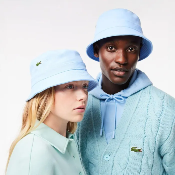 Caps and Hats MenWomen Lacoste Unisex Organic Cotton Bucket Hat Pastel Blue Hbp