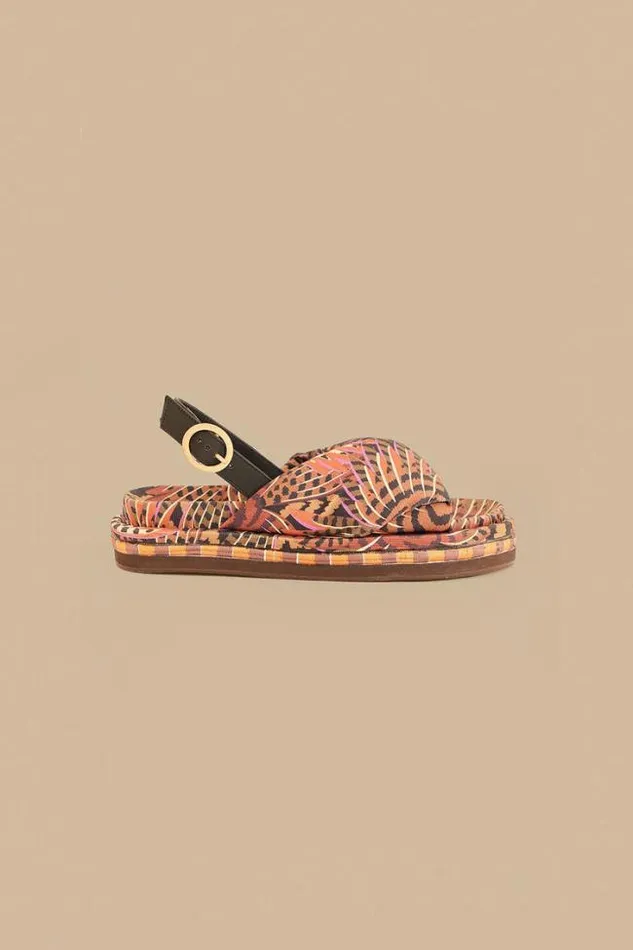 Caramel Macawmouflage Puffy Flat Sandal Women FARM Rio Sandals