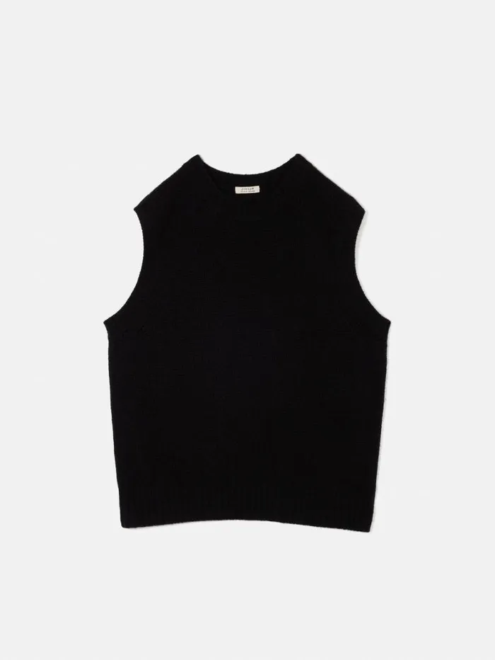 Cashmere Crew Neck Tank Black Women Jigsaw Knitwear and Cashmere