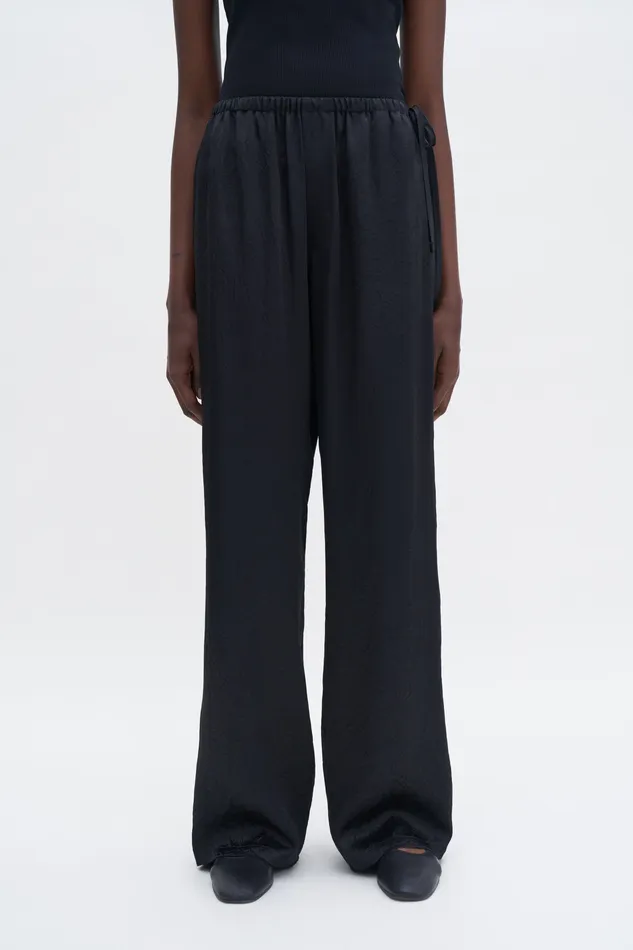 Casual Crinkle Trousers Black Women Trousers filippak