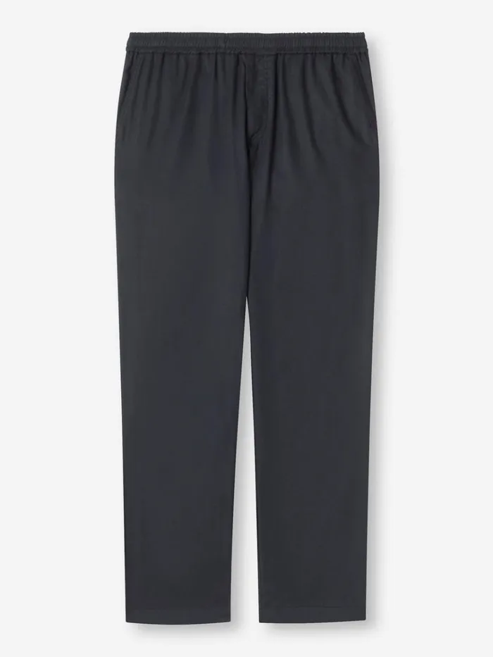 Casual Pants Men Derek Rose Trousers Harris Lyocell Cotton Navy