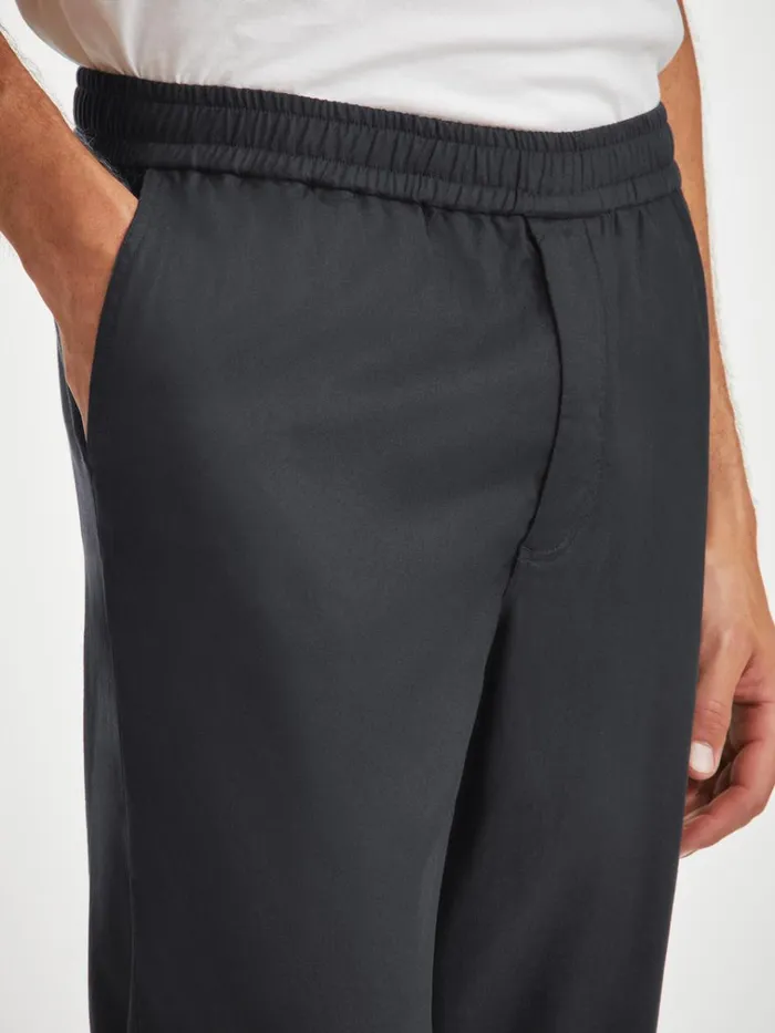 Casual Pants Men Derek Rose Trousers Harris Lyocell Cotton Navy