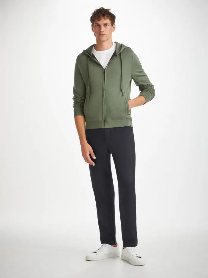 Casual Pants Men Derek Rose Trousers Harris Lyocell Cotton Navy