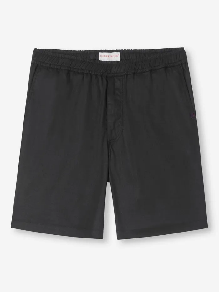Casual Shorts Men Derek Rose Shorts Harris Lyocell Cotton Black