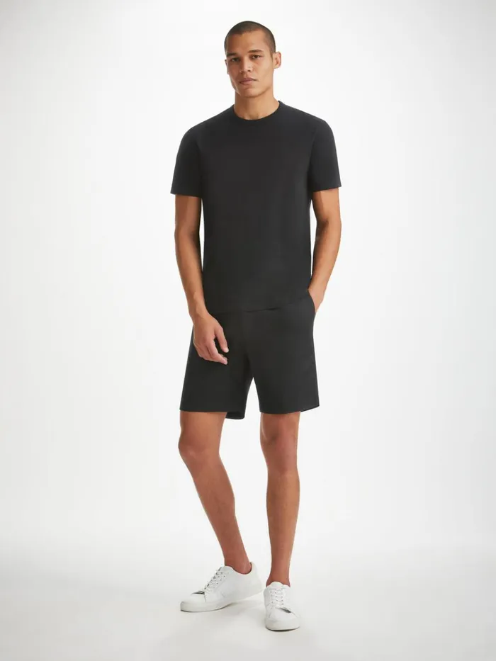 Casual Shorts Men Derek Rose Shorts Harris Lyocell Cotton Black