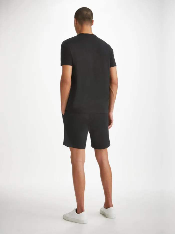 Casual Shorts Men Derek Rose Shorts Harris Lyocell Cotton Black