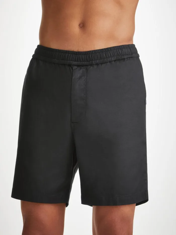 Casual Shorts Men Derek Rose Shorts Harris Lyocell Cotton Black