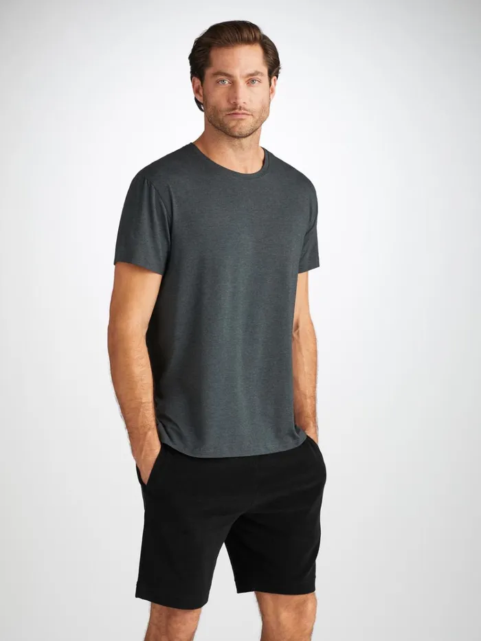Casual Shorts Men Derek Rose Towelling Shorts Isaac Terry Cotton Black