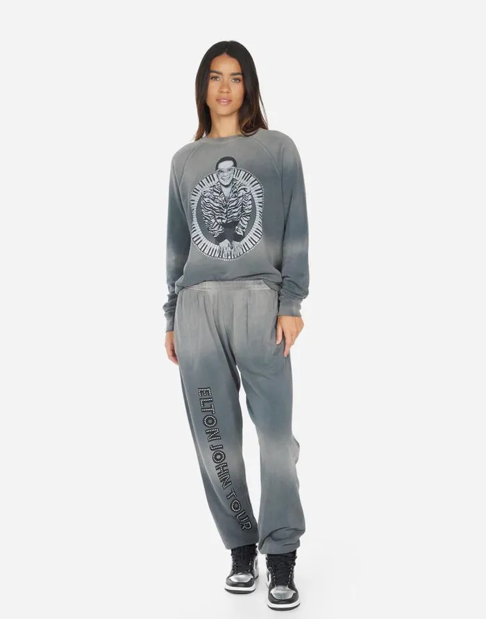 Chantria Elton John Piano Faded Graphite Women Lauren Moshi Long Sweatpants