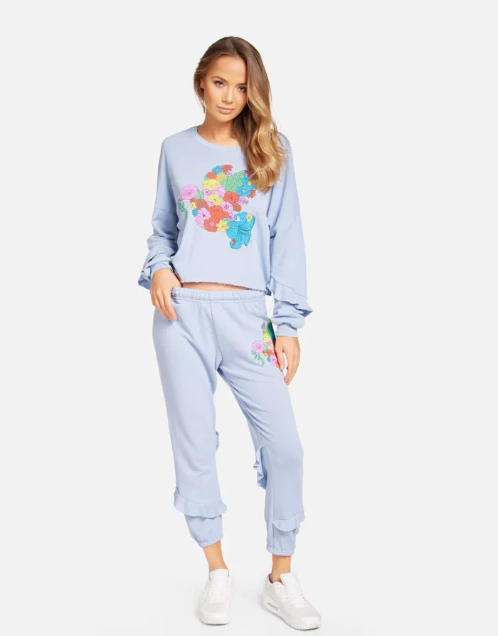 Chevelle Floral Dove Soft Sky Women Lauren Moshi Long Sleeve