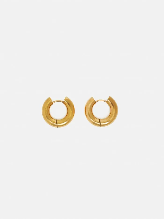 Chubby Hoop Earrings Gold Women Jigsaw Jewellery