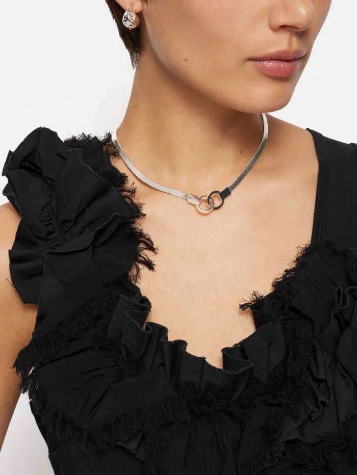 Chunky Snake Chain Necklace Silver Women Jigsaw Party
