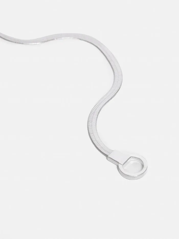 Chunky Snake Chain Necklace Silver Women Jigsaw Party