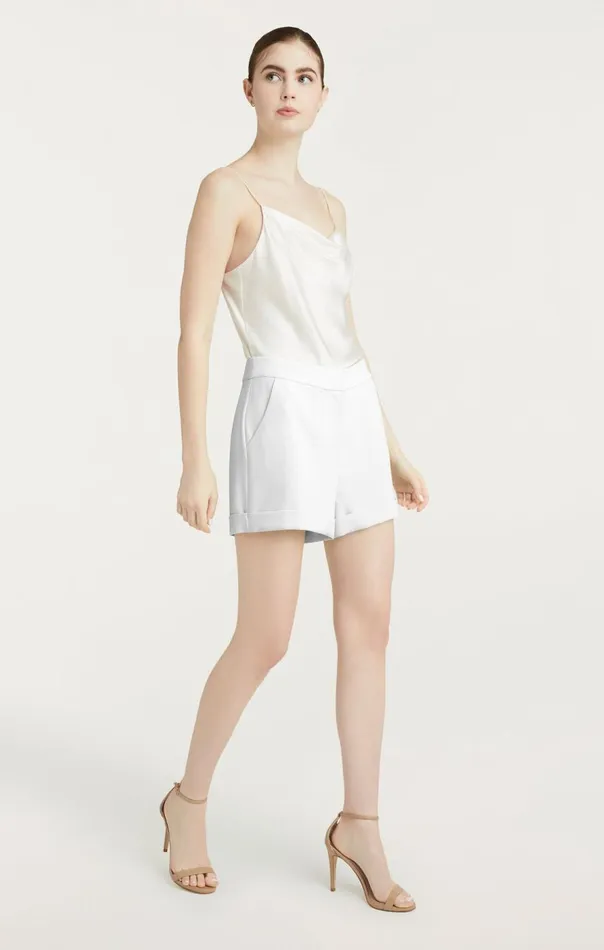 Cinq Sept Crepe Elaine Short Ivory Women Shorts