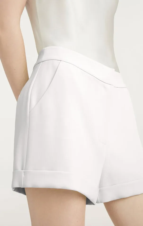 Cinq Sept Crepe Elaine Short Ivory Women Shorts