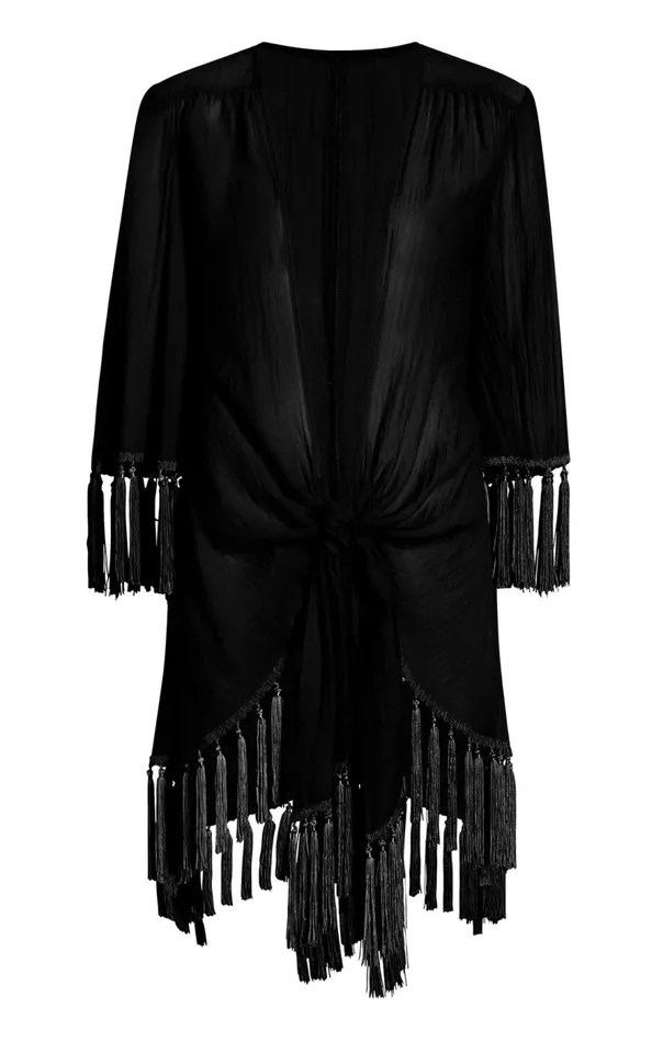 Cinq Sept Crinkle Tencel Mini Stefie Coverup Black Women Coverups