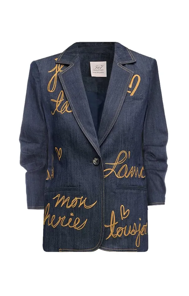 Cinq Sept Denim Lamour Khloe Blazer Indigo Women Blazers