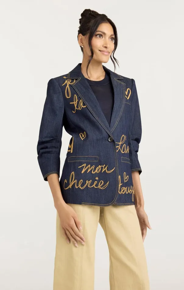 Cinq Sept Denim Lamour Khloe Blazer Indigo Women Blazers