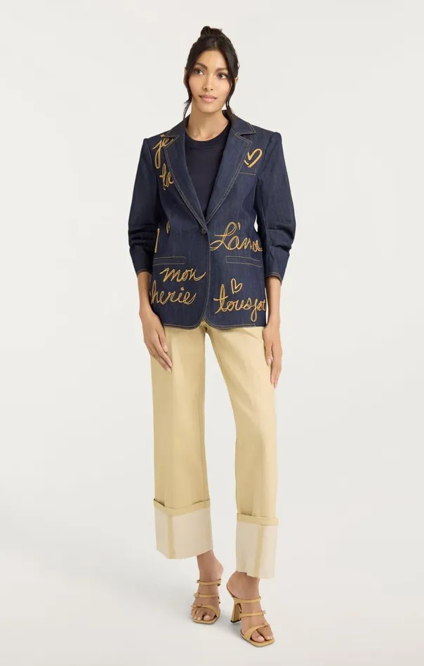 Cinq Sept Denim Lamour Khloe Blazer Indigo Women Blazers