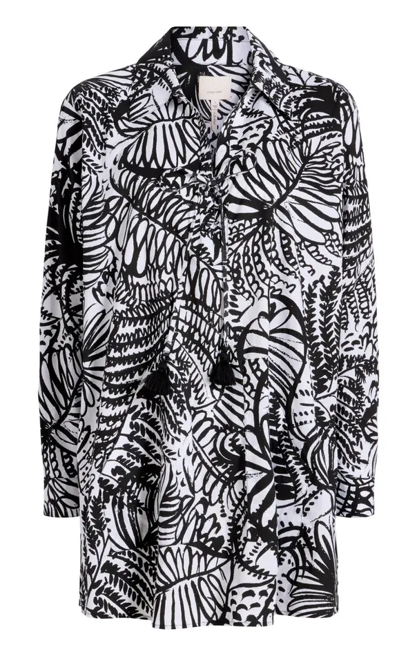 Cinq Sept Exploded Tropical Inkblot Tommy Coverup Blackwhite Women Coverups