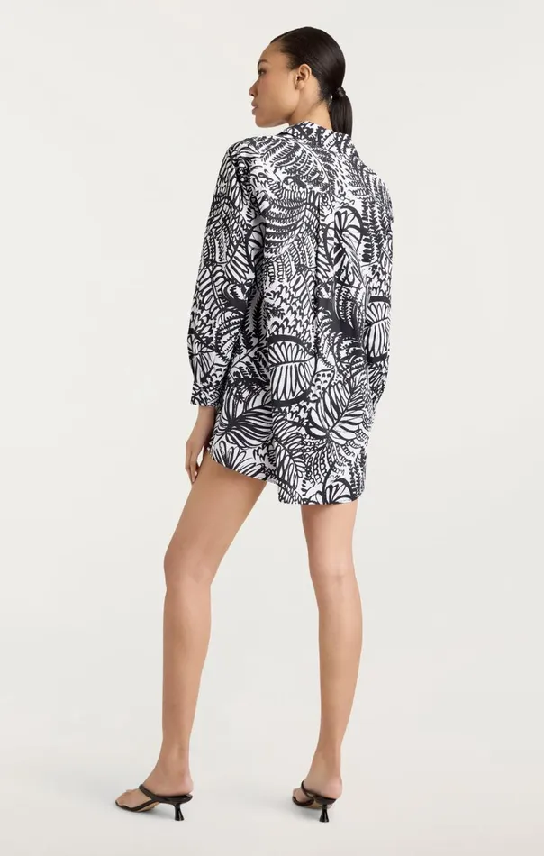Cinq Sept Exploded Tropical Inkblot Tommy Coverup Blackwhite Women Coverups