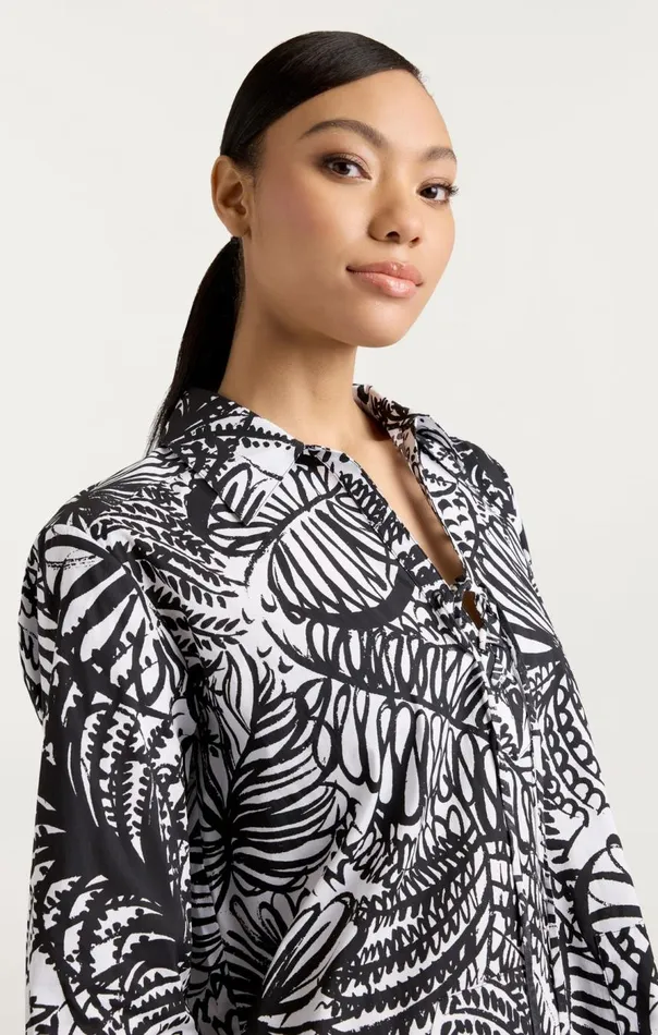 Cinq Sept Exploded Tropical Inkblot Tommy Coverup Blackwhite Women Coverups