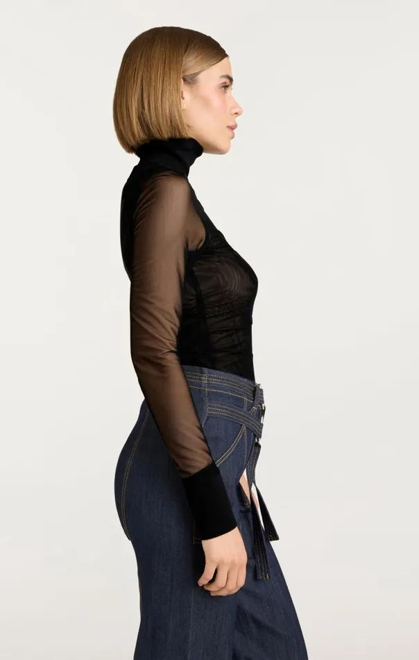 Cinq Sept Halen Top Black Women Long Sleeve Tops