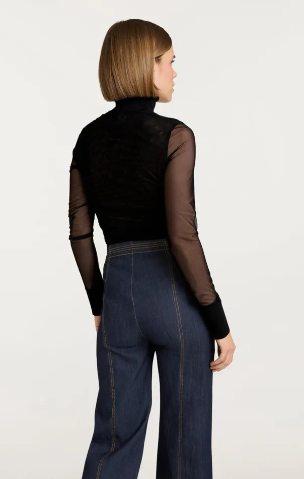 Cinq Sept Halen Top Black Women Long Sleeve Tops