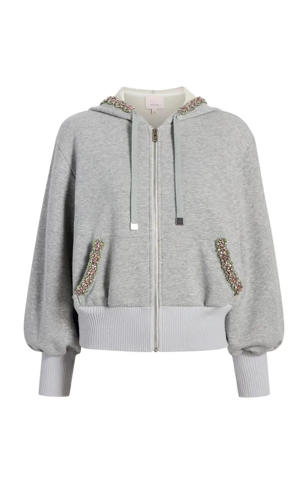 Cinq Sept Heather Maddie Zip Up Sweatshirt Heathergreymulti Women Sweaters and Knits