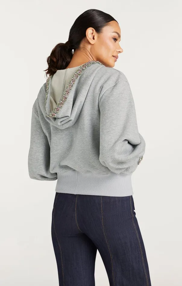 Cinq Sept Heather Maddie Zip Up Sweatshirt Heathergreymulti Women Sweaters and Knits