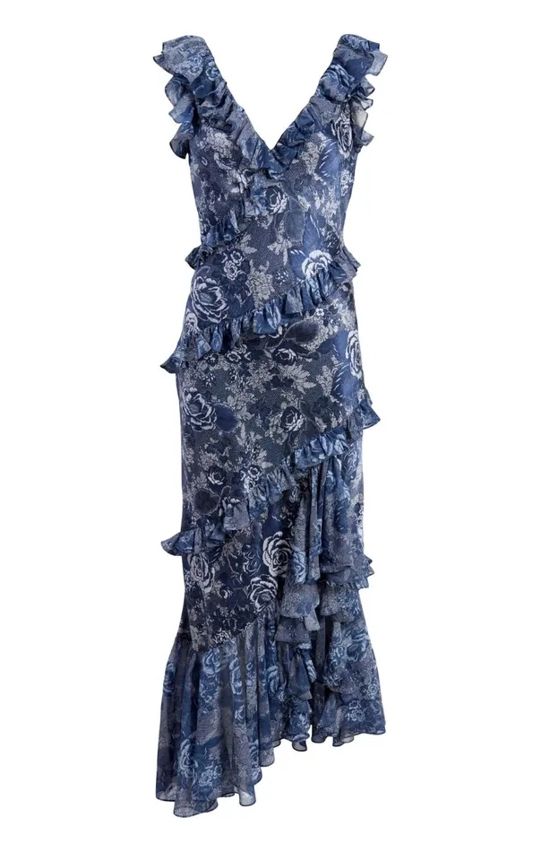 Cinq Sept Indigo Floral Ora Dress Indigomulti Women Cocktail and Evening