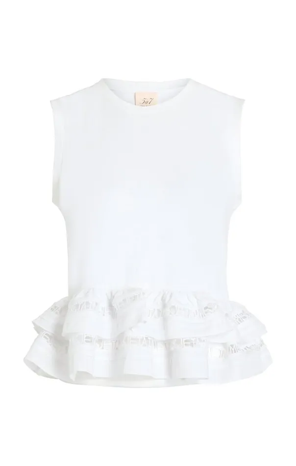 Cinq Sept Landri Top White Women Tank Tops and Camisoles