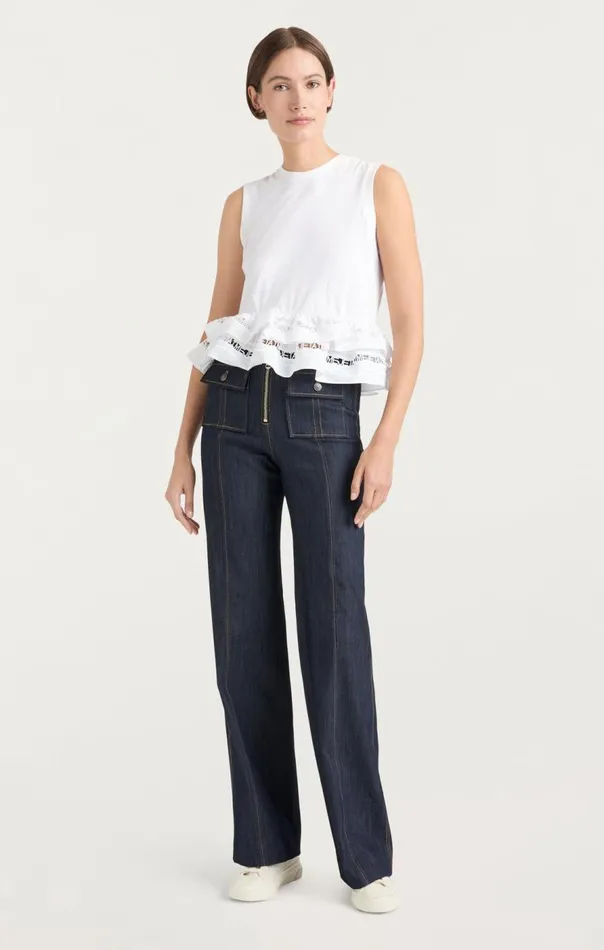 Cinq Sept Landri Top White Women Tank Tops and Camisoles