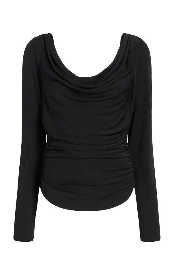 Cinq Sept Long Sleeve Cherise Top Black Women Long Sleeve Tops