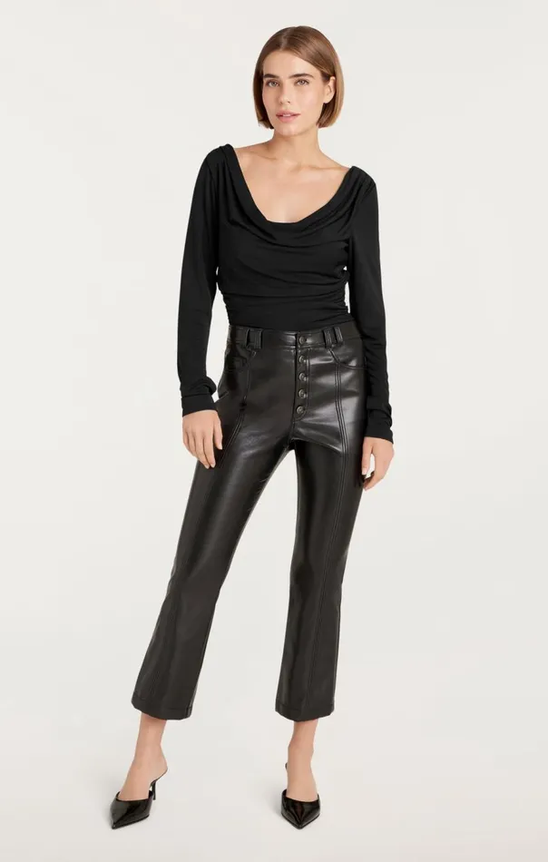 Cinq Sept Long Sleeve Cherise Top Black Women Long Sleeve Tops