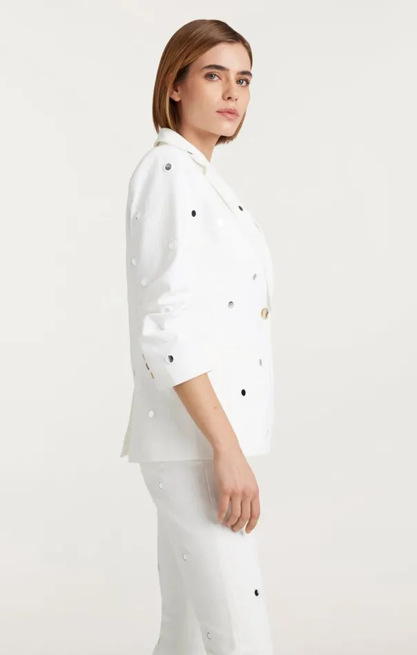 Cinq Sept Mirror Denim Khloe Blazer White Women Denim